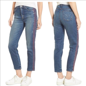 Hudson Jeans Zoeey High Rise Straight Ankle Jeans Size 30 Tuxedo Stripe